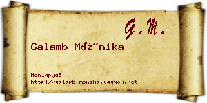 Galamb Mónika névjegykártya